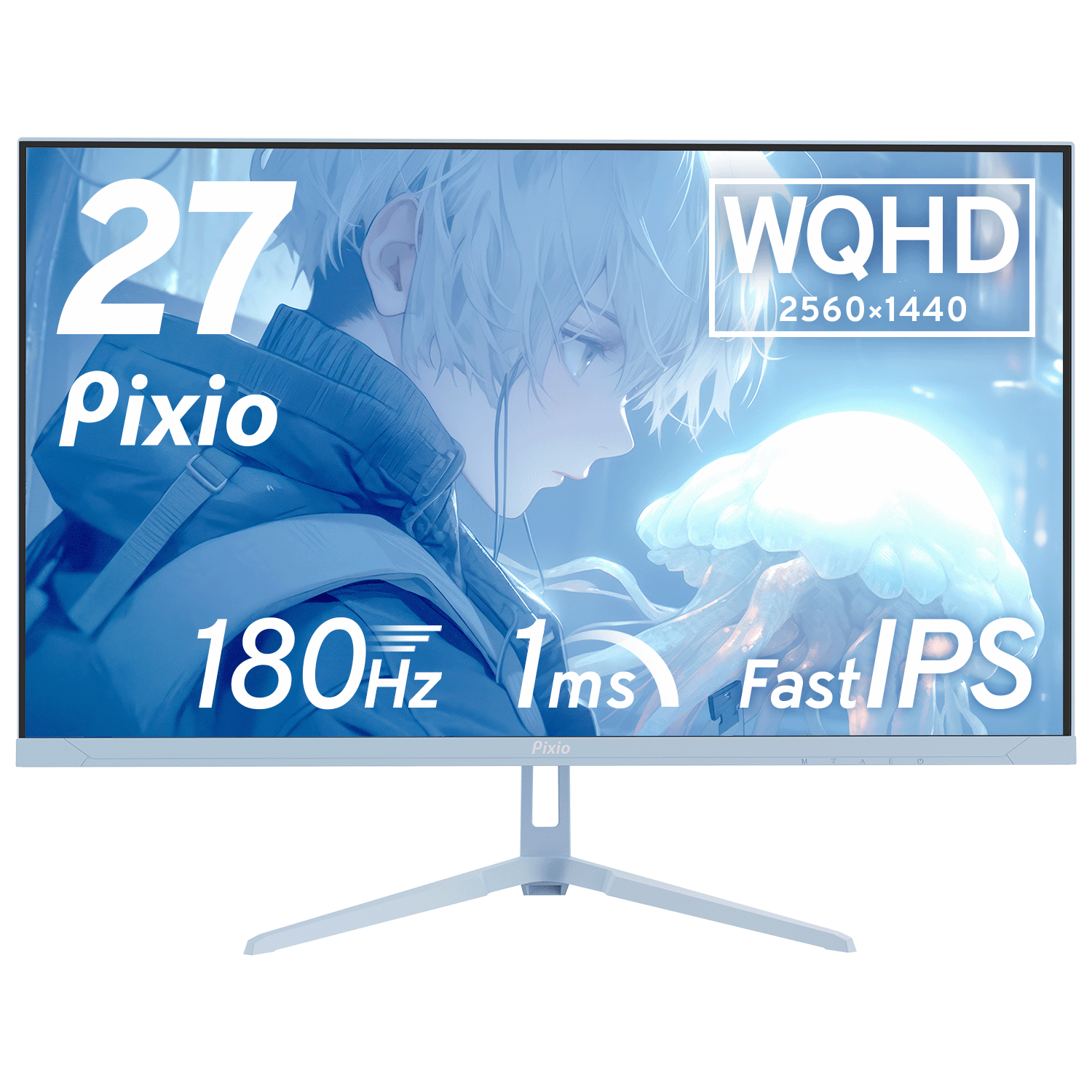 Pixio ディスプレイ本体 HDMIケーブル付き 27インチ px278 PX278WAVEB / パステルブルー | 27インチ 180Hz WQHD Fast IPS