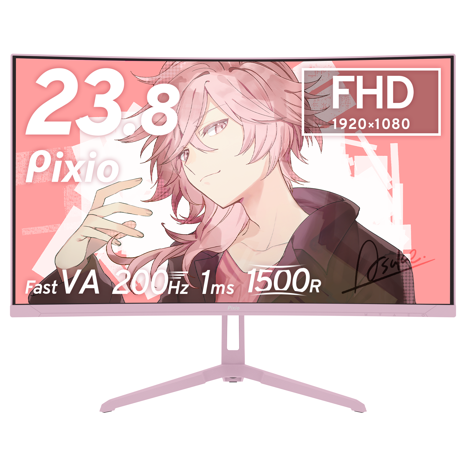 PXC248WAVEK / パステルピンク | 23.8インチ 200Hz FHD FastVA 湾曲 PXC248WAVEK / パステルピンク | 23.8インチ 200Hz FHD FastVA 湾曲