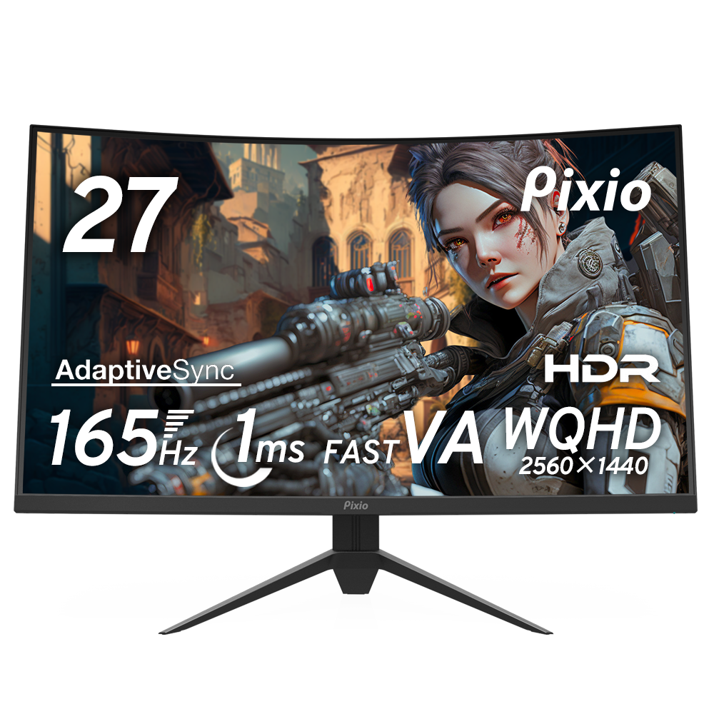 AOC 27インチ WQHD 144Hz HDR湾曲ゲーミングモニター-