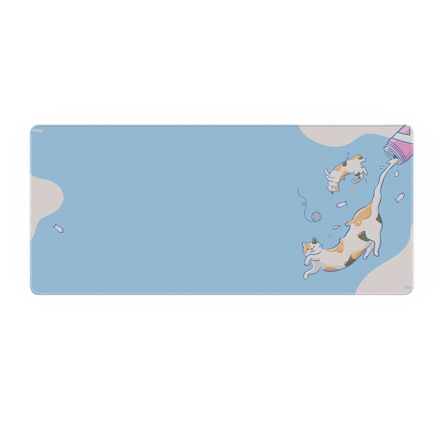 マウスパッド XXL 猫は液体(ブルー)