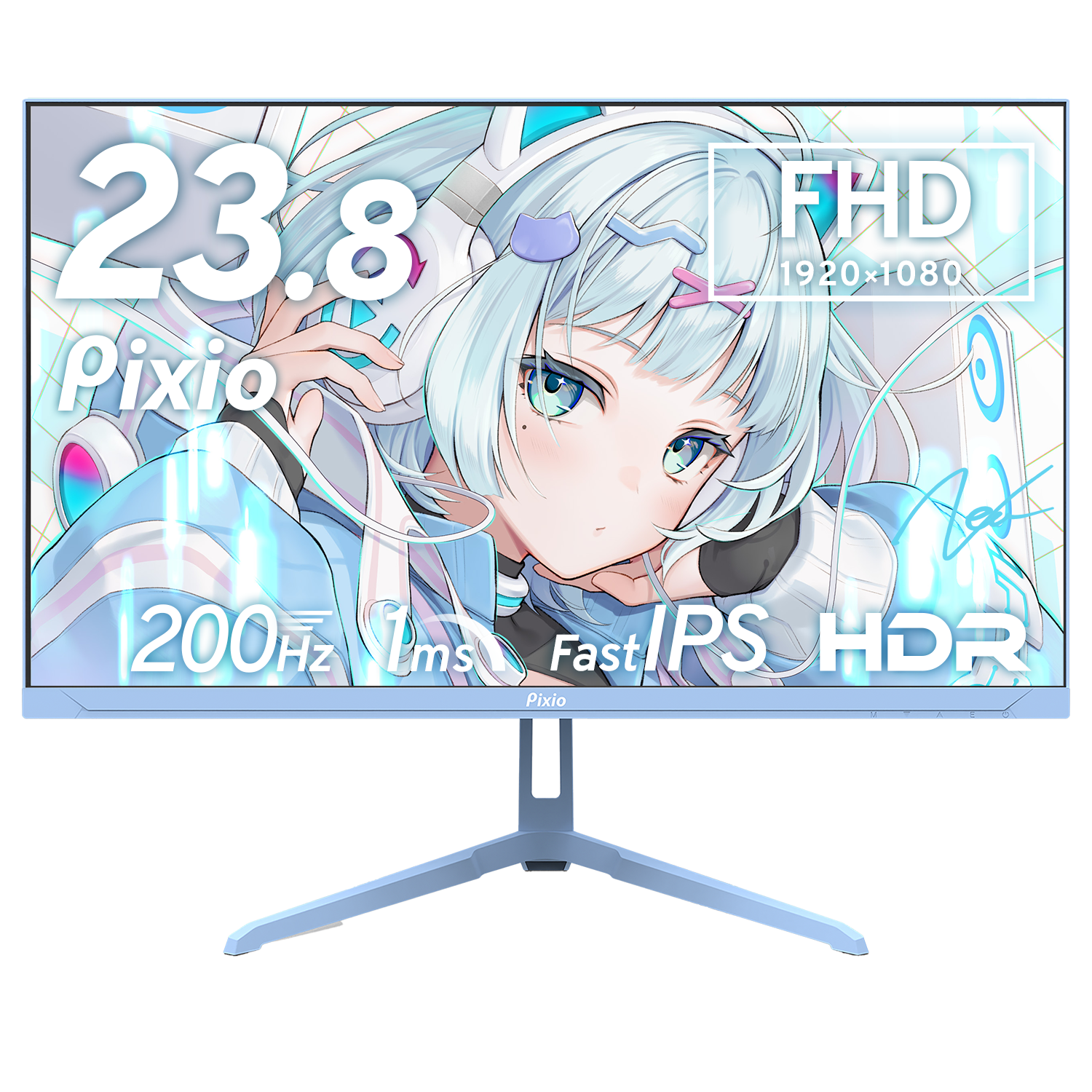 【お値下げしました‼️】Pixio ディスプレイ 本体 ブルー PX248WAVEB / パステルブルー | 23.8インチ 200Hz FHD FastIPS