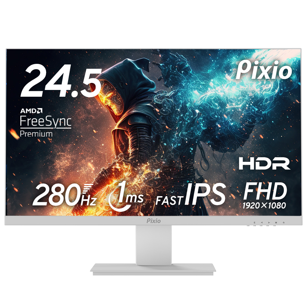 【280Hz/IPS】Pixio PX259 Prime ゲーミングモニター PX259PW / ホワイト | 24.5インチ 280Hz FHD IPSゲーミング