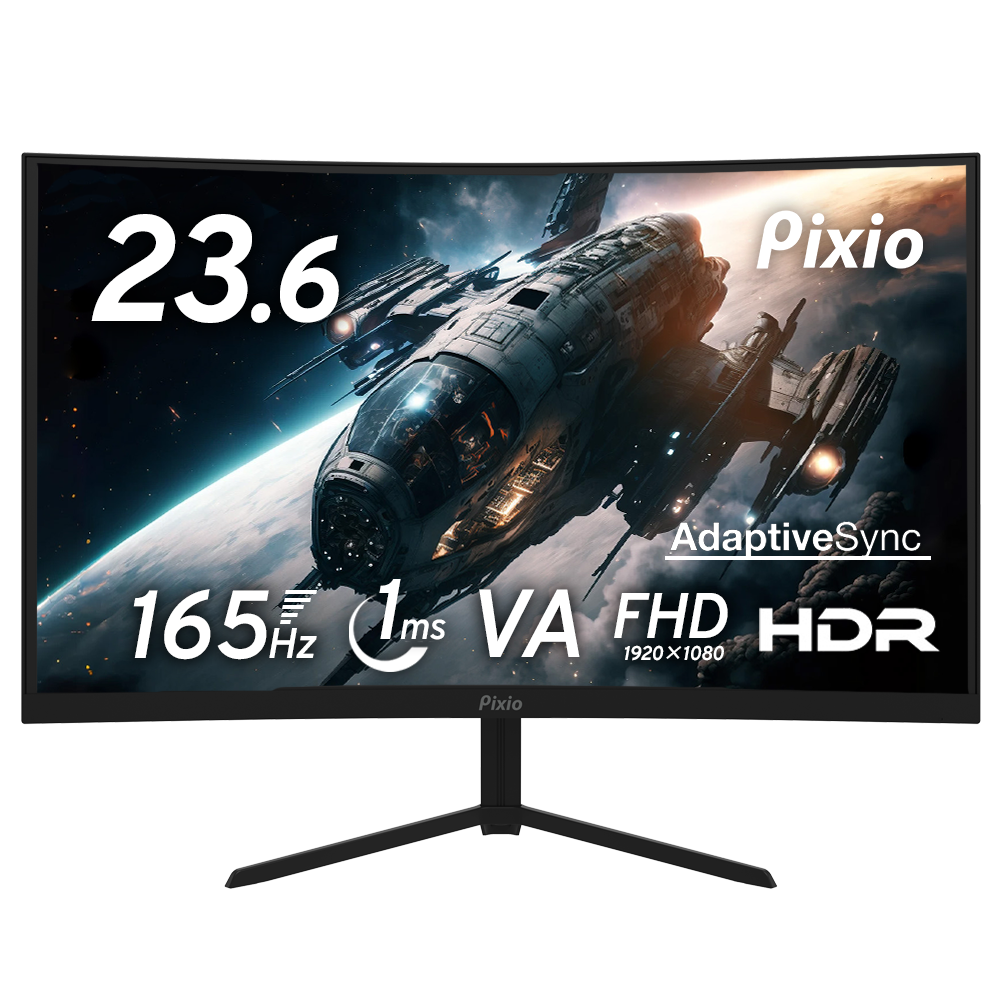 pxc243 ゲーミングモニター144Hz PXC243S | 23.6インチ 165Hz FHD VA 湾曲ゲーミングモニター | Pixio