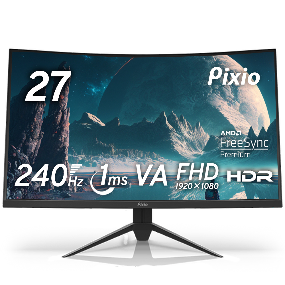 Pixio 27インチ モニター 240Hz px279 PXC279 | 27インチ 240Hz FHD VA 湾曲ゲーミングモニター | Pixio