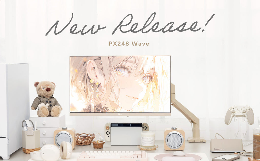 ベージュカラーのゲーミングモニターとモニターアームを2024年9月26日