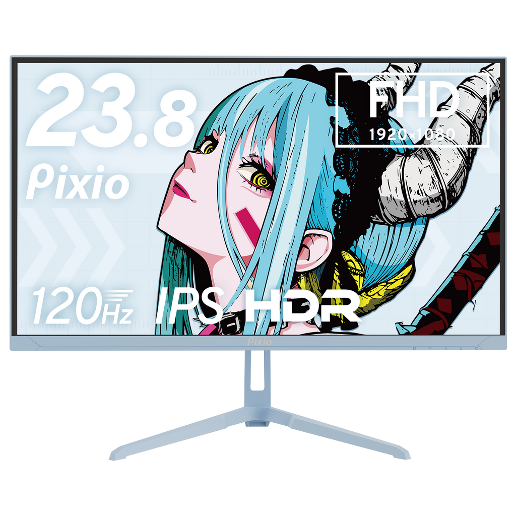 Pixio 23.8インチ FHDモニター(pX246wave w) PX246WAVEB / パステルブルー | 23.8インチ 120Hz FHD IPS