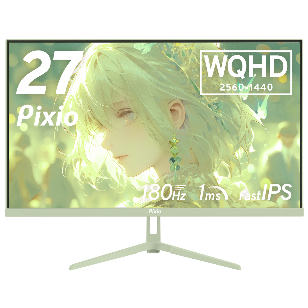 pixio モニター PX278WAVEMT / ミントグリーン | 27インチ 180Hz WQHD Fast IPS
