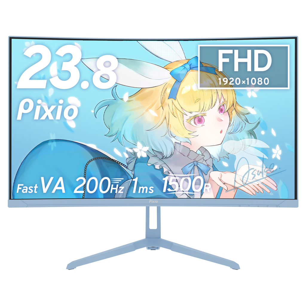 PXC248WAVEK / パステルブルー | 23.8インチ 200Hz FHD FastVA 湾曲 PXC248WAVEK / パステルブルー | 23.8インチ 200Hz FHD FastVA 湾曲