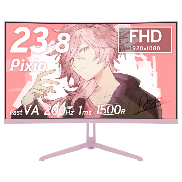 PXC248WAVEK / パステルピンク | 23.8インチ 200Hz FHD FastVA 湾曲