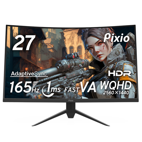 Pixio PXC277 27インチ WQHD165Hz 湾曲ゲーミングモニター PXC277 Advanced | 27インチ 165Hz WQHD FastVA 湾曲ゲーミング