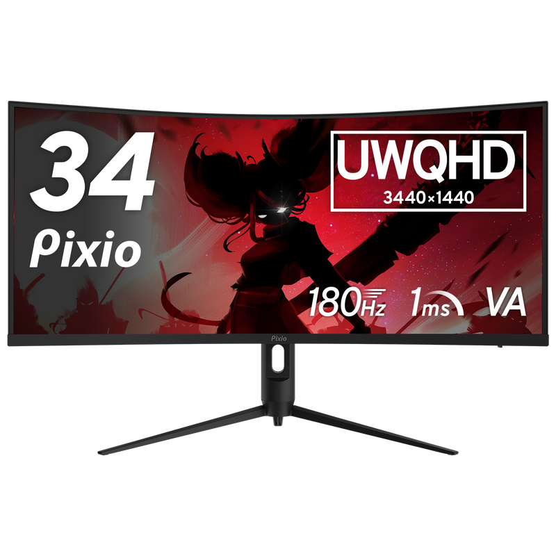 【スタンドなし】Pixio PXC348C ゲーミングモニター 34 PXC348CN | 34インチ 180Hz UWQHD VAゲーミングモニター | Pixio
