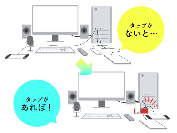 AC&USB Tap / Black(AC/USBマルチタップ) | Pixio