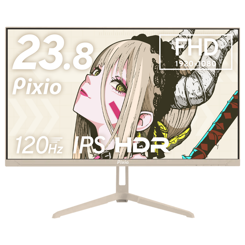 Pixio 23.8インチ FHDモニター(pX246wave w) PX246WAVEBE / ベージュ | 23.8インチ 120Hz FHD IPSゲーミング
