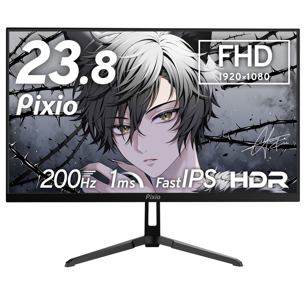 Pixio ゲーミングモニター PX248 WAVEW 2023年製 PX248WAVE / ブラック | 23.8インチ 200Hz FHD FastIPS
