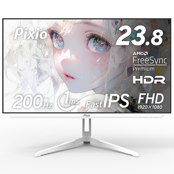 PX248 Wave White | 23.8インチ 200Hz FHD FastIPS | Pixio