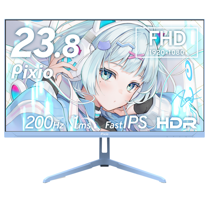 Pixio ピクシオ PX248WAVEW モニター 200hz 23.8インチ PX248WAVEB / パステルブルー | 23.8インチ 200Hz FHD FastIPS
