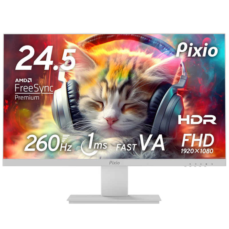PX259 Advanced White | 24.5インチ 260Hz FHD FastVA | Pixio 