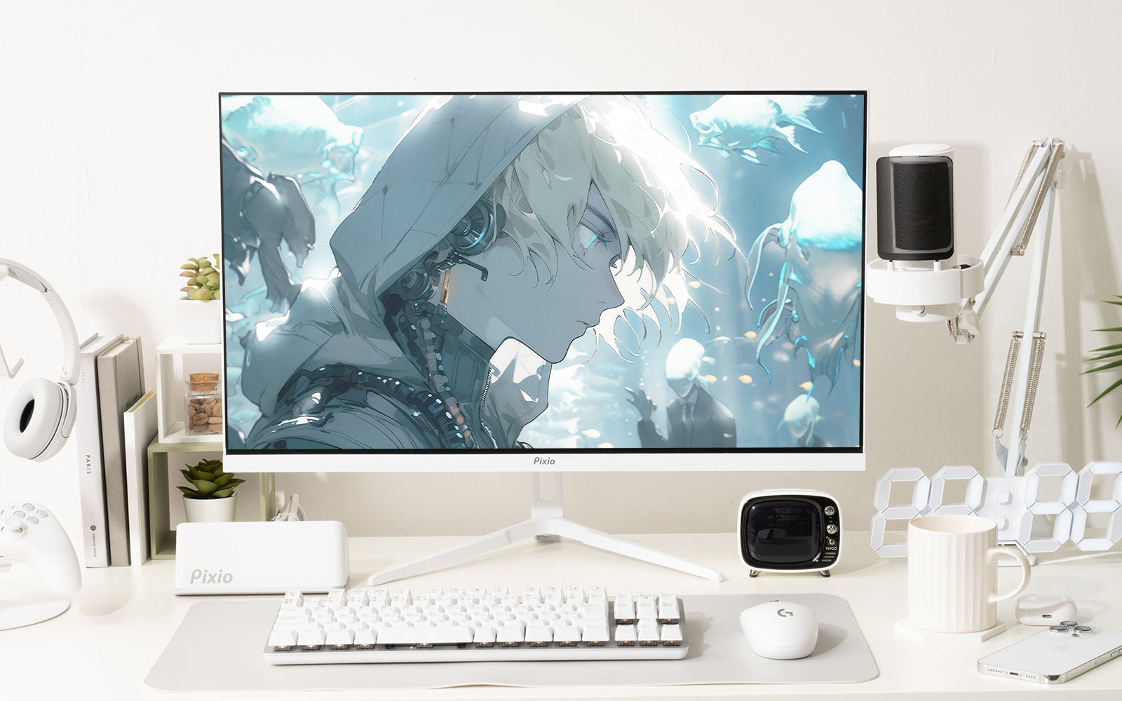 PX278 WAVE White | 27インチ 180Hz WQHD Fast IPS | Pixio（ピクシオ）ゲーミングモニター