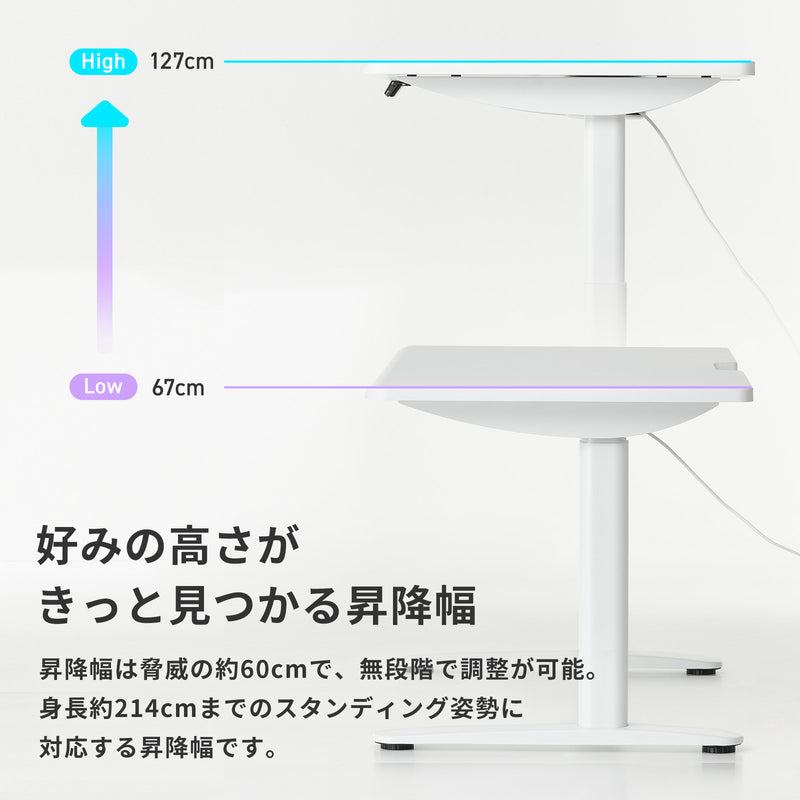 PXDS1200EWH 電動昇降ゲーミングデスク – Pixio