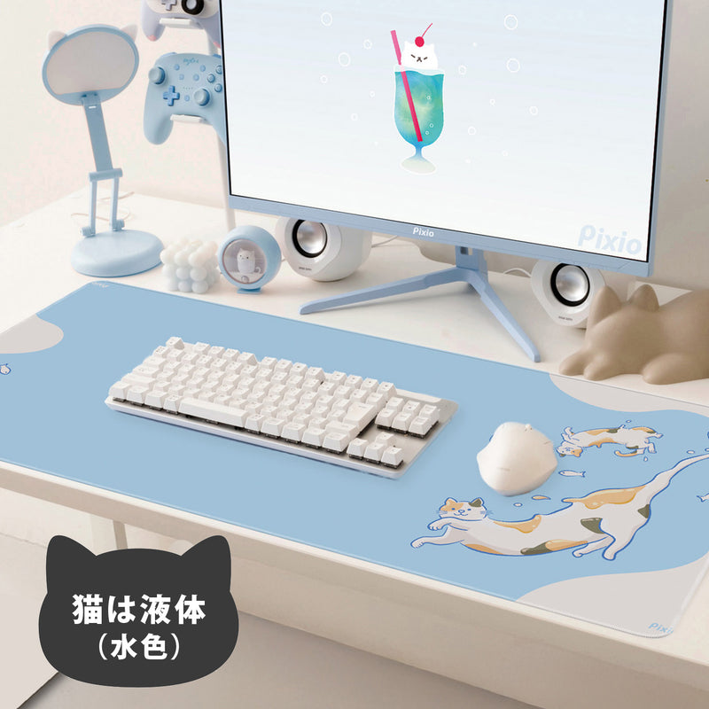 マウスパッド XXL 猫は液体(ブルー) – Pixio