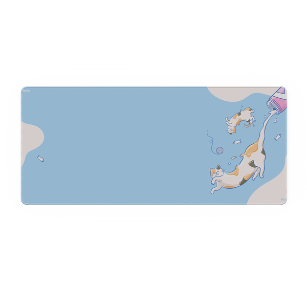 マウスパッド XXL 猫は液体(ブルー) – Pixio