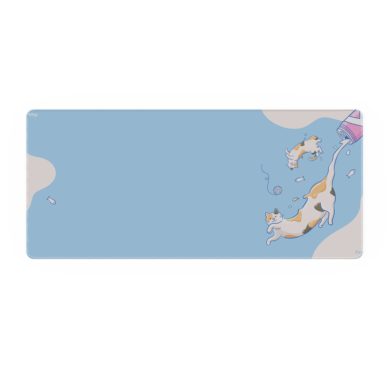 マウスパッド XXL 猫は液体(ブルー) – Pixio